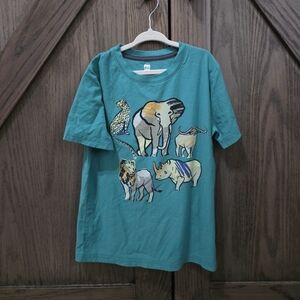 Tea Teal Safari Animal Kids T-Shirt
